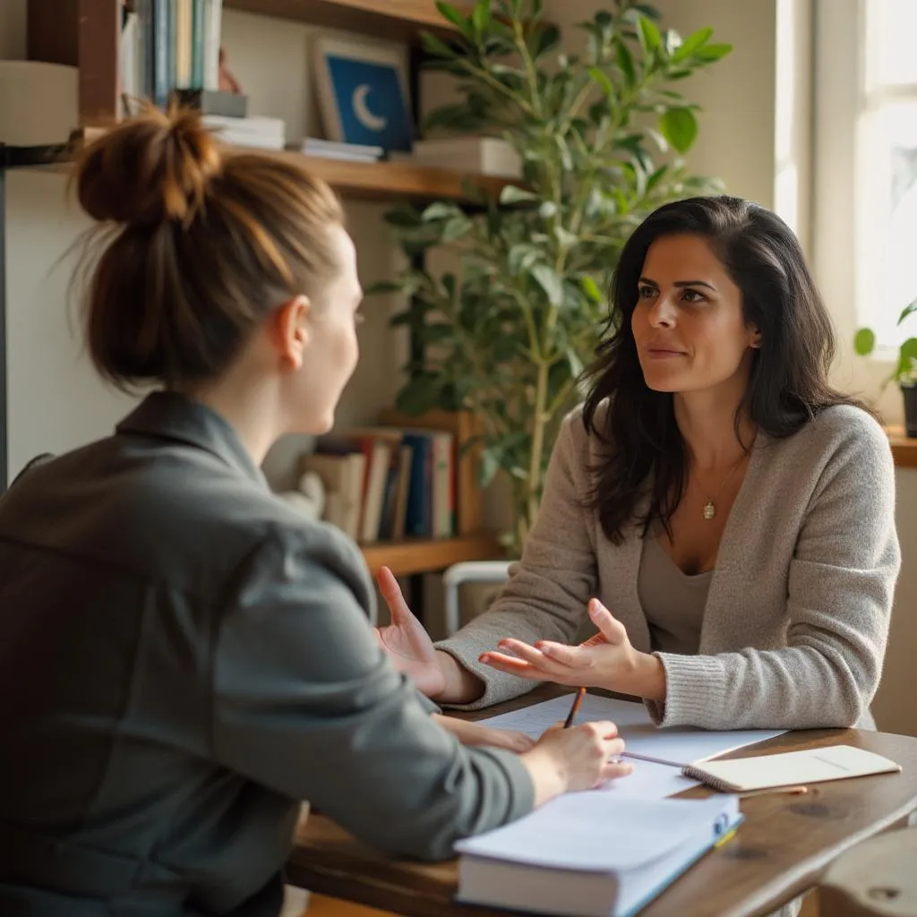 Coach travaillant avec un client sur l'intelligence émotionnelle